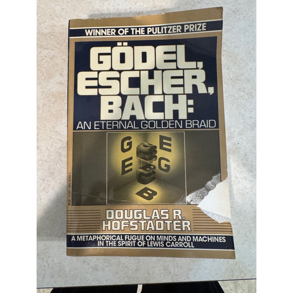 Godel Escher Bach An Eternal Golden Braid Douglas Hofstadter Vintage 1980 Book